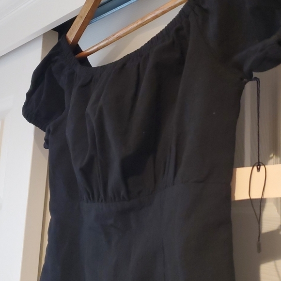Revolve Superdown Off The Shoulder Black Cotton Mini Dress Size Small - Picture 4 of 10